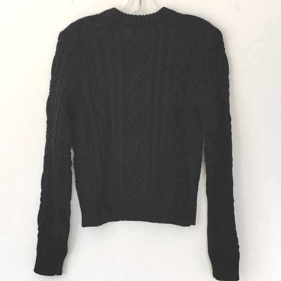 Ralph Lauren black cableknit sweater cotton crewneck sweater black sweat… - Picture 5 of 8